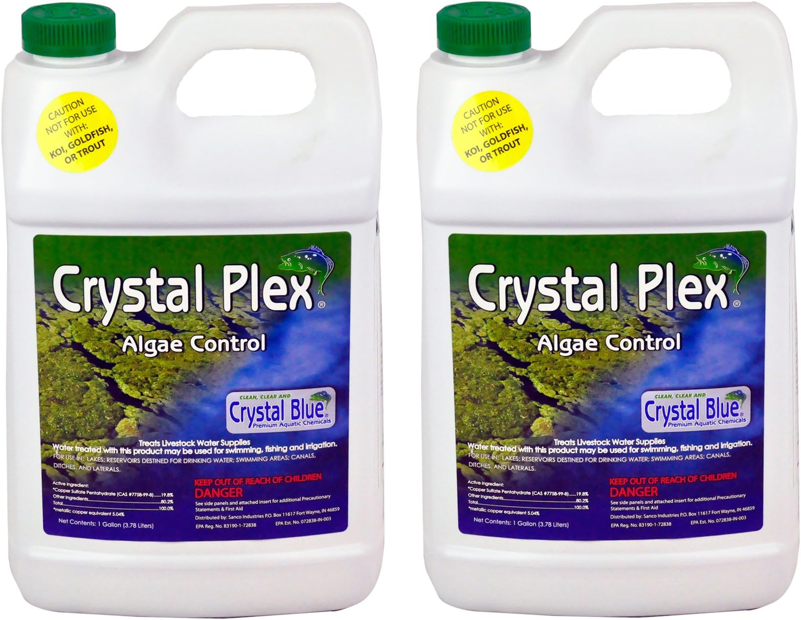 Sanco Liquid Copper Sulfate Crystal Plex 1 Gallon Algae Control, 2-Pack