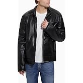 GUESS Men's Alexander Hooded Faux Leather Jacket