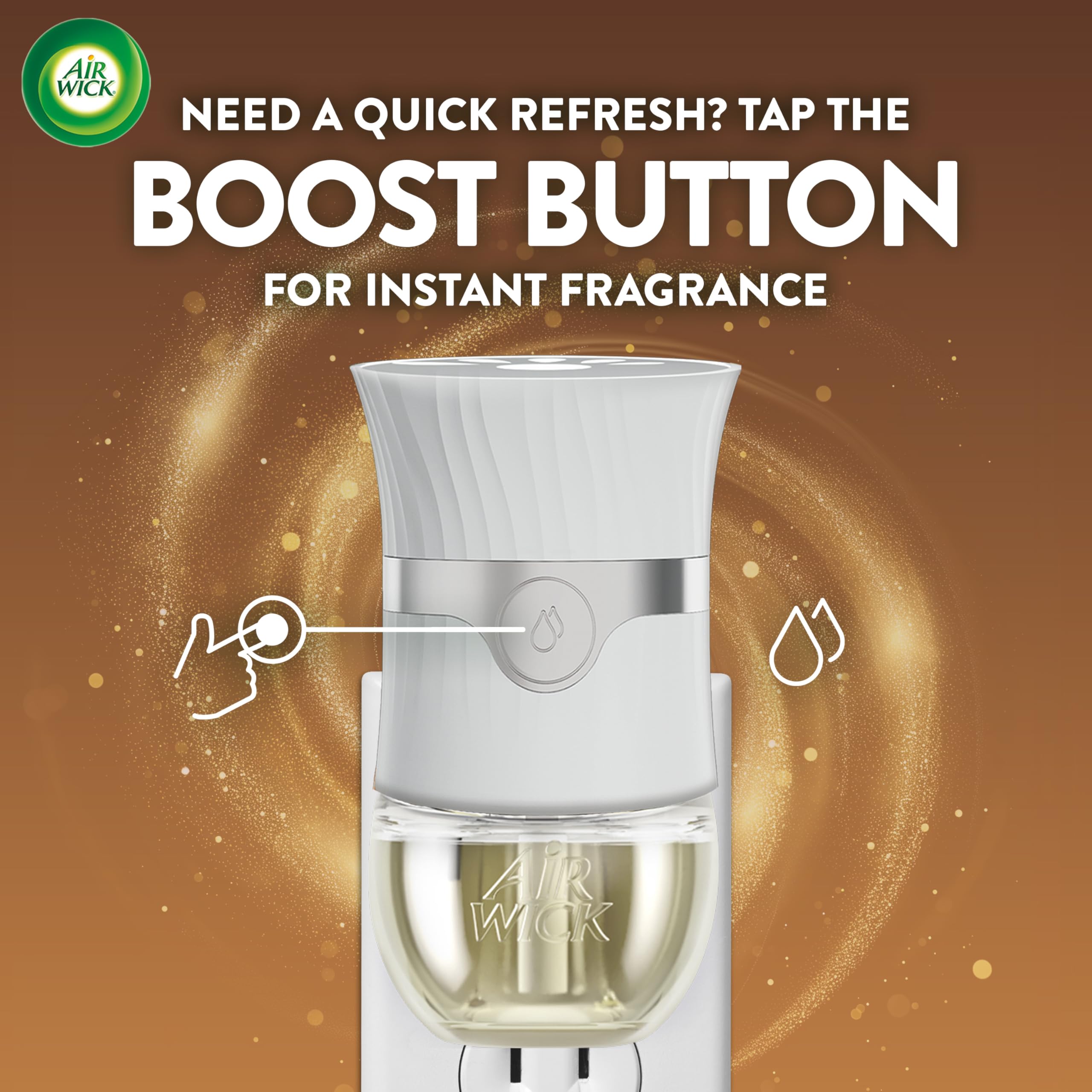 Air Wick Plug In Scented Oil Refill,Fall Scent, Fall Décor, Brown Sugar and Vanilla, 5 ct