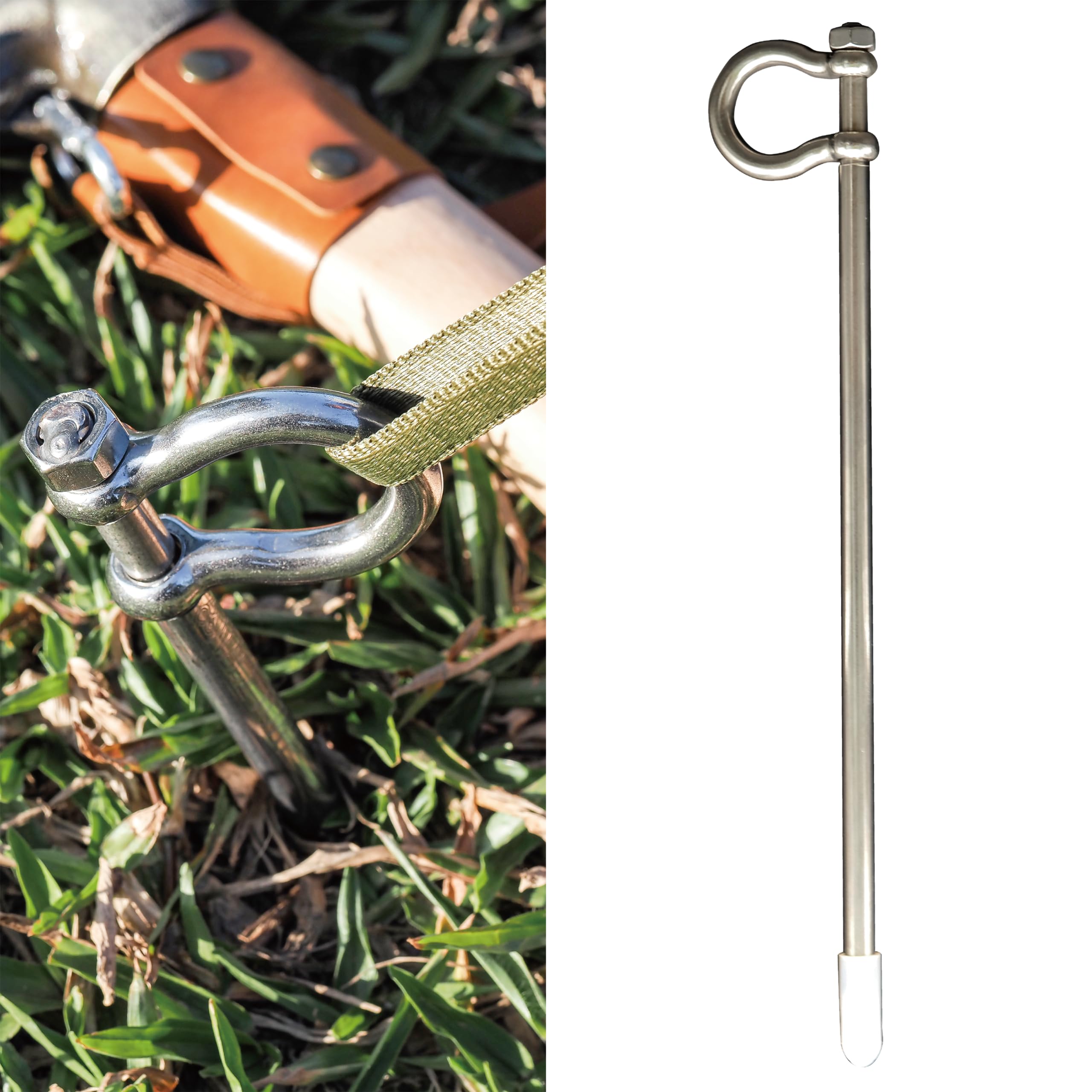 Dog Tie Out Stake - Stainless Steel Heavy Duty Dog Stake for Outside, Dog Anchor for Dog Tie Out Cable for Yard, Free Swivel Dog Stake Camping Gear (30CM)