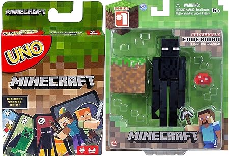 Amazon Minecraft ライトアップ Go Uno カードゲーム スペシャルルール ブロック レッドストーンキューブ クリーパーホイルステッカー カードゲーム トランプ おもちゃ
