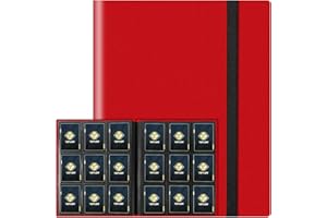 TIOPLIOR Trading Card Binder 9 Pocket, 360 Pockets Collectible Trading Card Album, Sports Card Binder for Standard Cards, Side Loading Card Folder for MTG Sports Baseball TCG Football Basketball Cards Red