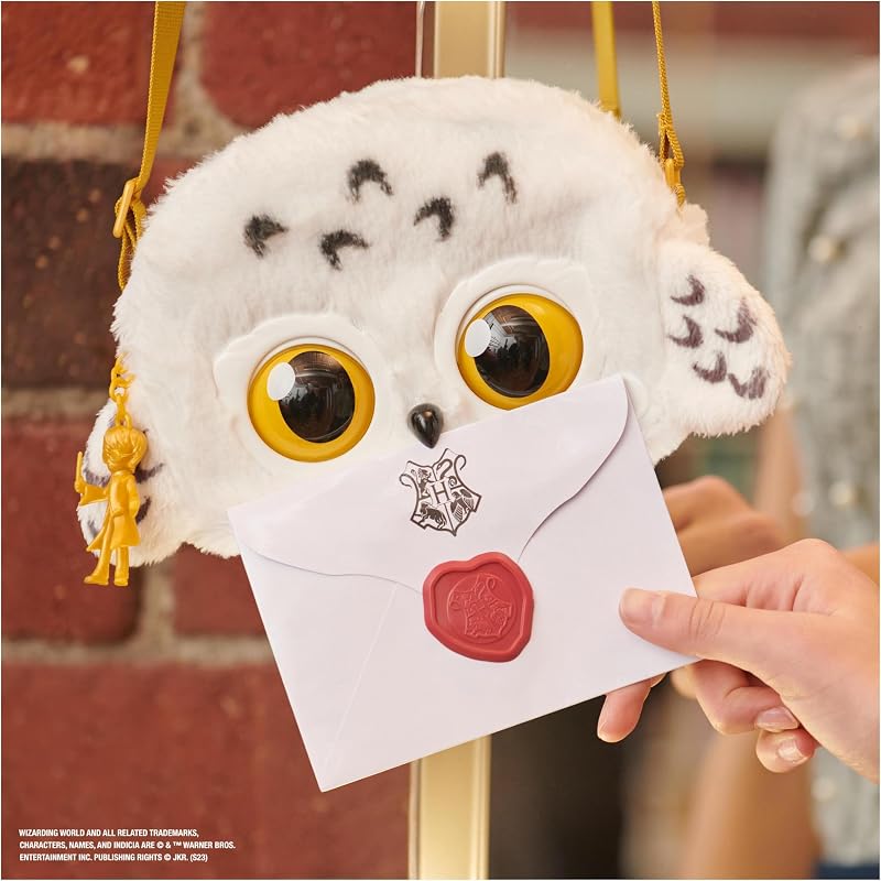 Harry Potter Hedwig Purse Pets, interaktive Eulen-Umhängetasche mit mehr als 30 Geräuschen und Reaktionen, für Mädchen ab 5 Jahren