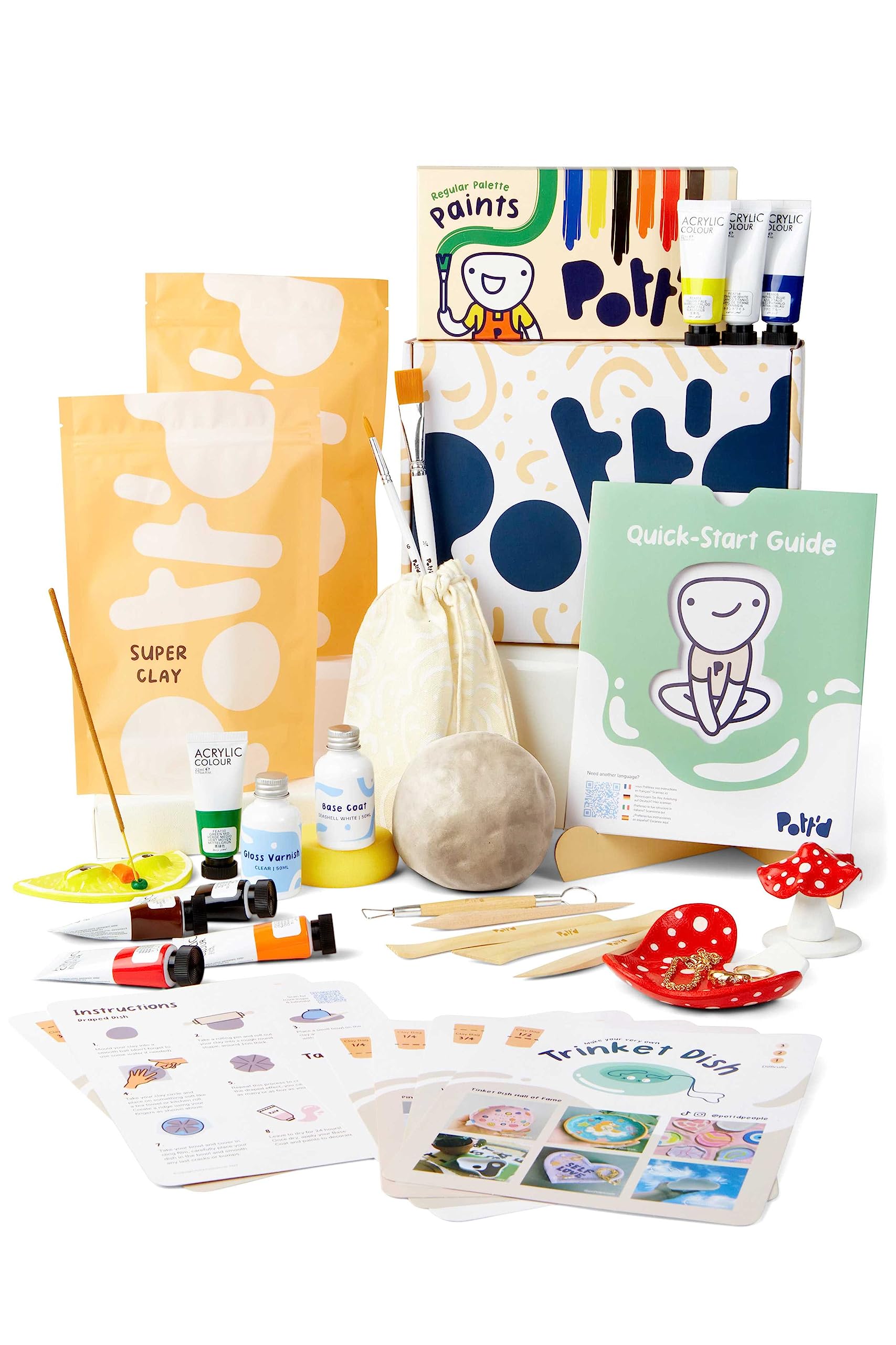 Mua Pott'd™ Home Air Dry Clay Pottery Kit for Beginners. DIY Kit for ...