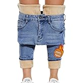 Women's Fleece Lined Jeans Thicken High Waisted Skinny Stretch Jeans for Women Winter Warm Flannel Lined Butt Lift Jeans