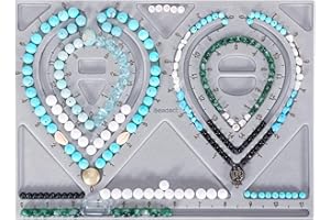 Beadact Bead Design Board, Solid Wood with Grey Flocked Beading Board, Bead Tray for Jewelry Making, Jewelry Design Board for Bracelets, Necklaces Making and Measuring