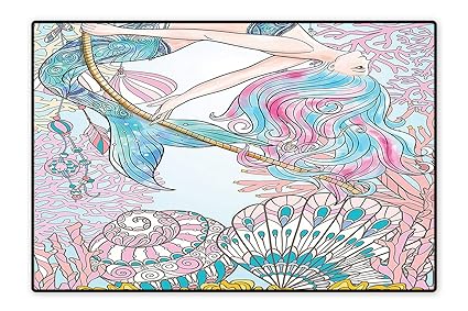 Amazon Com Indoor Outdoor Floor Mat Cartoon Mermaid In Sea
