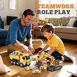 EUTOYZ Construction Toy Set Digger Truck with Stones for 2-6 Years Boys Girls view 6