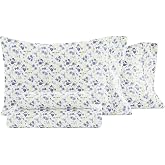 Linen Market 4 Piece King Sheet Set - Breathable, Double-Brushed Patterned Cooling Sheets &ndash; Oeko-TEX Certified Ultra Soft &amp; Wrinkle-Free 16" Deep-Pocket King Sheets - Easy Care Blossoms Light Blue