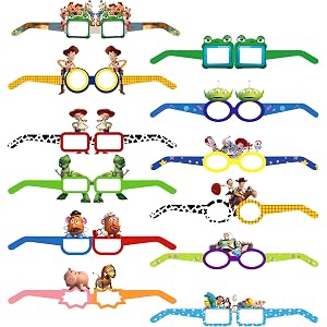 Anilnel 12 Pack For Toy Theme Story Glasses Party Favors, Party Supplies and Dress Up Accessories