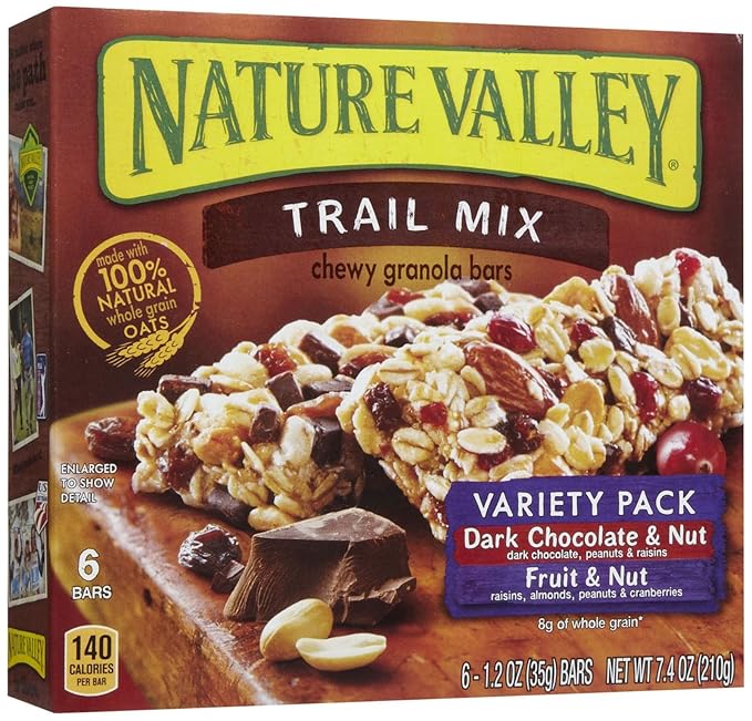 Nature Valley Trail Mix Chewy Granola Bars, Variety Pack Dark
