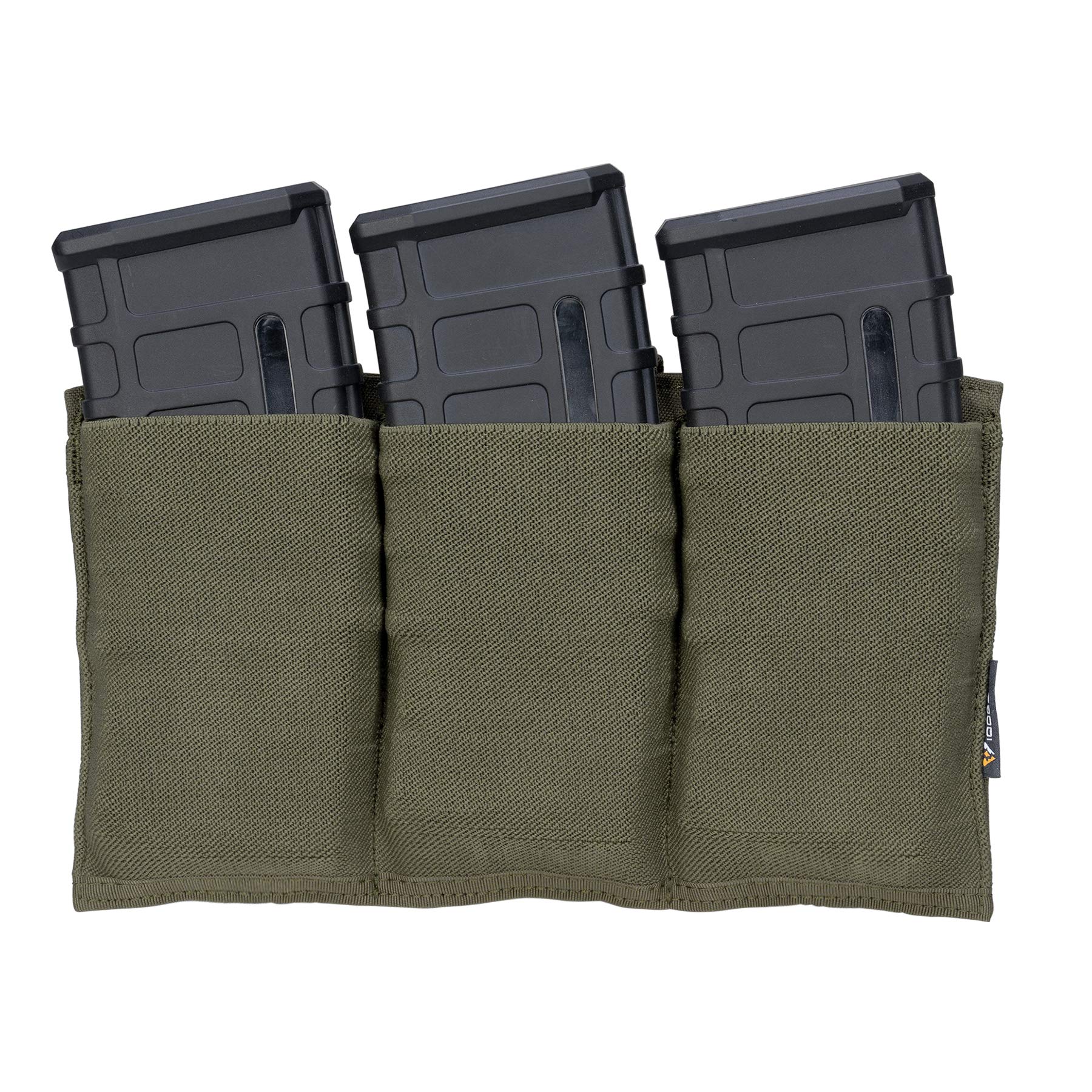 IDOGEAR Triple Magazine Pouches Molle Elastic Mag Pouch Open-top Mag Carrier for M4/M16/AR 5.56mm Rifle Magazines (Ranger Green)