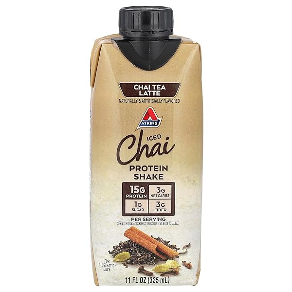 ATKINS ICED CHAI TEA LATTE PROTEIN-RICH SHAKE, KETO FRIENDLY AND GLUTEN FREE. (4 SHAKES)