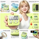 Antonki 2 Pack Digital Timer for Kids Magnetic Countdown Kitchen Timers view 4
