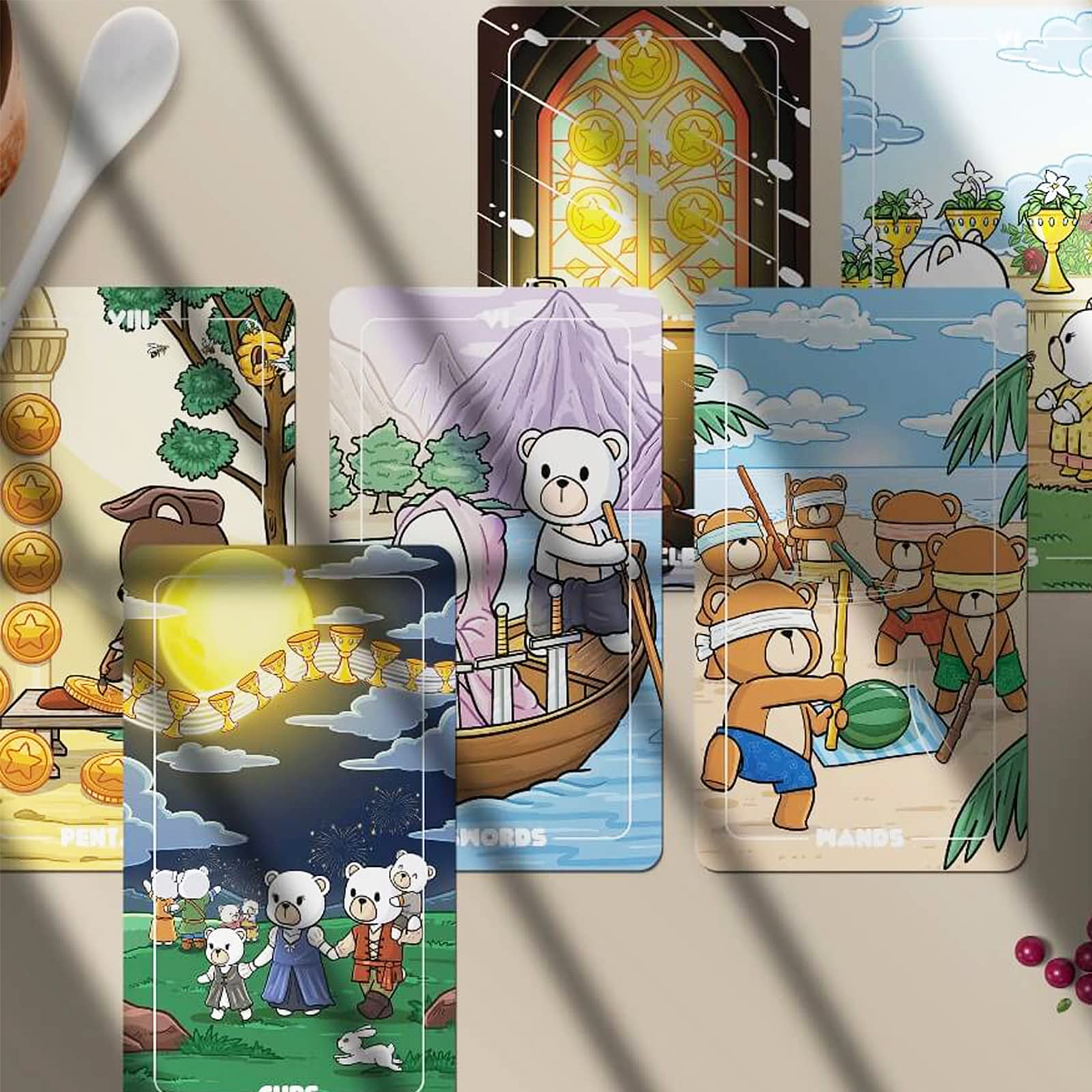 mrdiyshisha Teddy Tarot Deck Ver.2, 79 Adorable Tarot Cards - Standard Size (4.75