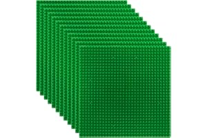 ZEAYEA 12 Pack Classic Baseplates, Building Base Plates Compatible with Most Standard Building Bricks, 10" x 10" Stackable Ba