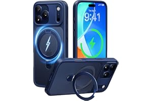 CASEKOO Ultra-Magnetic Stand for iPhone 17 Pro Max Case [Military Drop Protection] [Compatible with MagSafe] Shockproof Translucent Matte Slim Ring Holder Case for iPhone 17 ProMax 6.9", Deep Blue