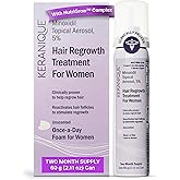 Keranique Women's 5% Topical Minoxidil Foam – Hair Regrowth Scalp Treatment with Powerful NutriGrow blend - Supports Thicker, Fuller, Healthier Hair & Scalp p - 2 Month Supply