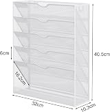 EasyPAG Metal 6 Tier A4 Wall Mounted Document Holder White view 2
