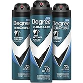 Degree Men Antiperspirant Spray Black + White 3 Count Protects from Deodorant Stains Instantly Dry Spray Deodorant 3.8 oz