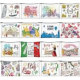 Bulyoou 16 Pcs Italy Cosmetic Bag Souvenir Gifts Makeup Bag Travel Vacation Zipper Pouch Purse for Women Birthday Trip Gifts Party Favors