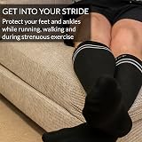 360 RELIEF 15-20 mmHg Compression Socks for Women Men Black with 2 White Lines view 6