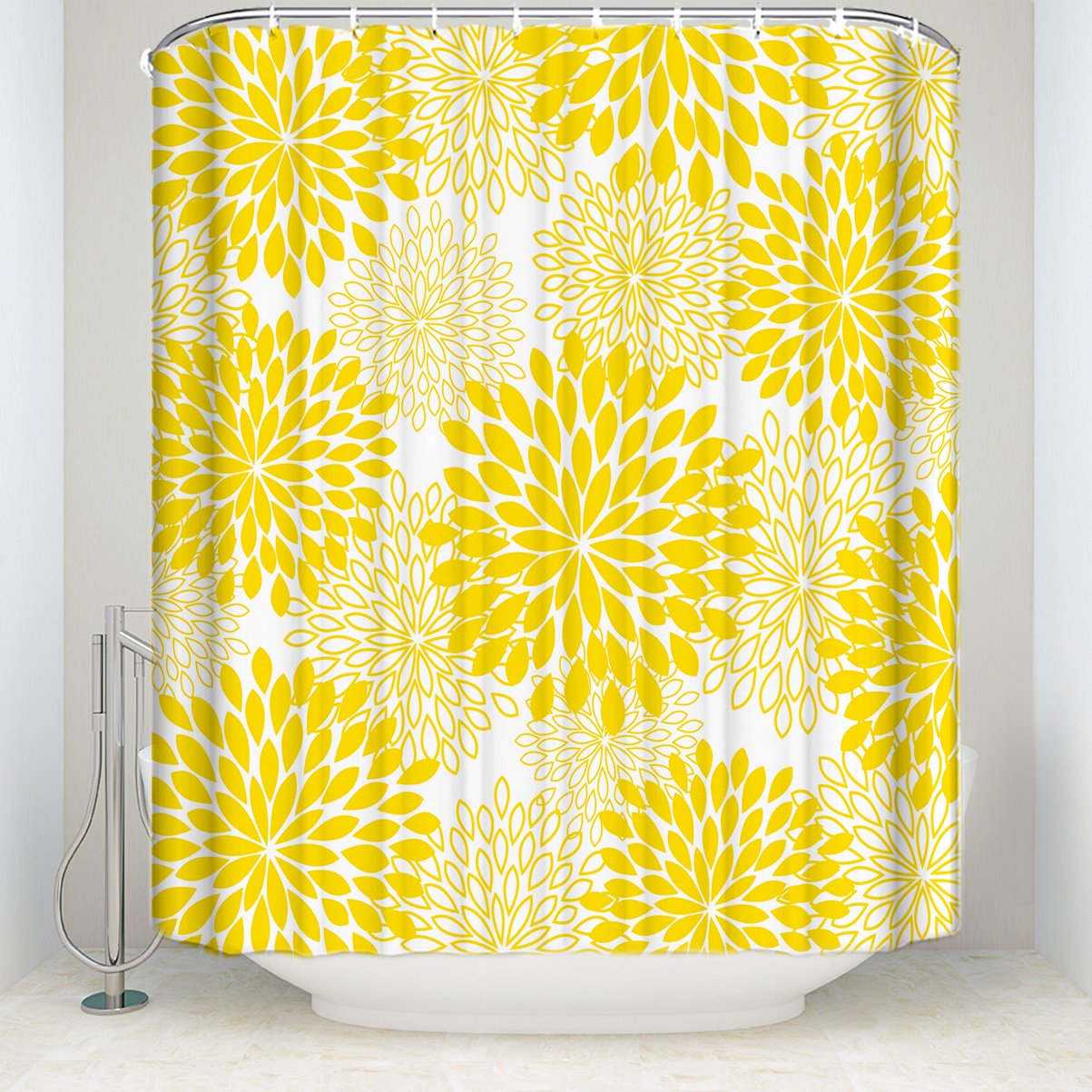 Chic D Dahlia Pinnata Floral Pattern Yellow Waterproof