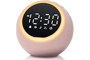 Henescribe White Noise Machine with 25 Soothing Sounds, Alarm Clock with Adjustable Volume, 10 Levels Light, Sound Machine fo