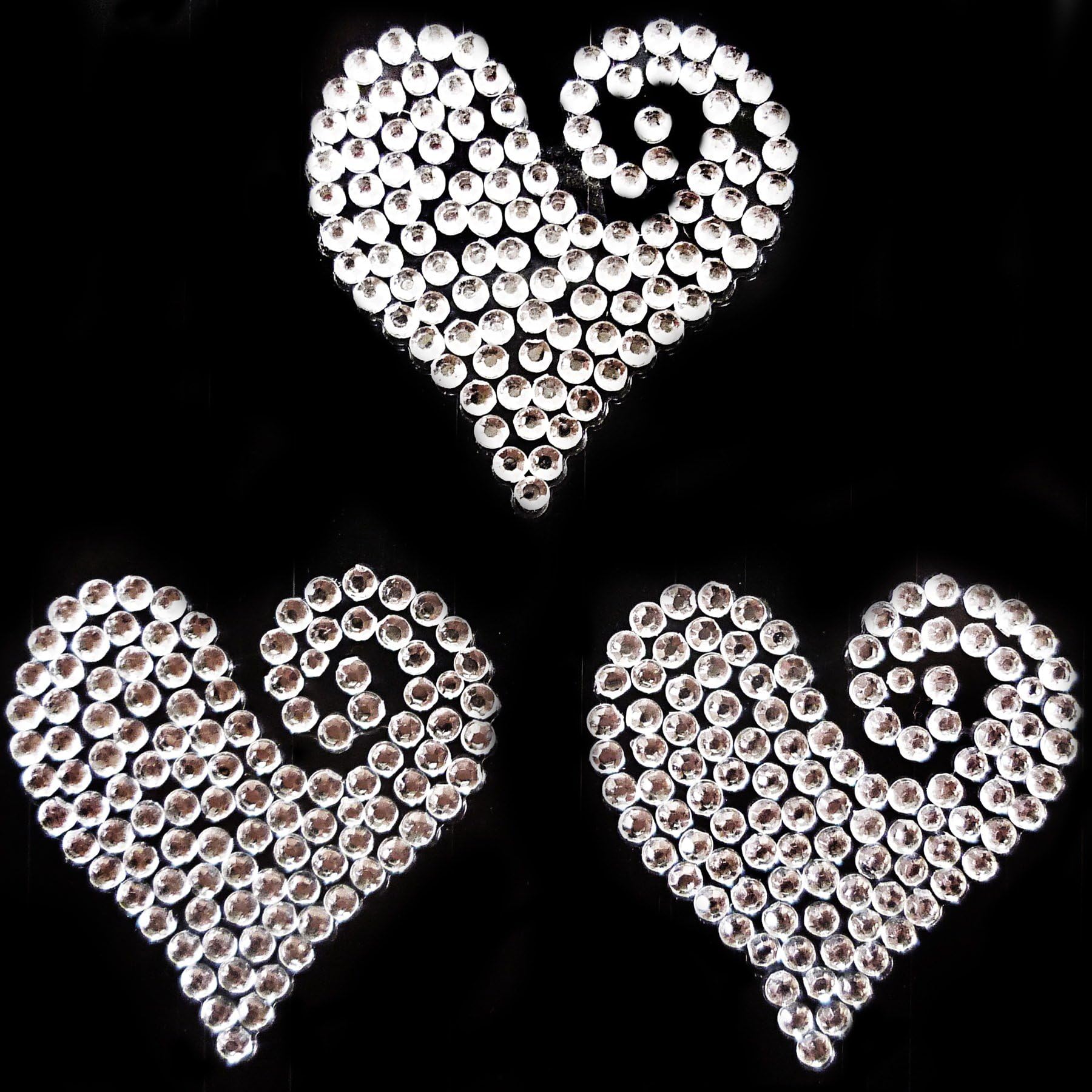 3 Clear Diamante Heart Swirls Vajazzle Rhinestone Gems - created exclusively for Diamante Crafts by Diamante Crafts