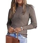 Dokotoo Fall Sweaters for Women 2025 Casual Lightweight Long Sleeve Crew Neck Solid Basic Slim Fit Sweater Tops