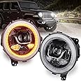 POVTOR Gladiator Headlights, 9” Round JL LED Headlights 500% Bright Anti-glare DOT Approved with DRL Welcome Light Turn Signal Compatible with 2018-2023 Jeep Wrangler JL JLU Gladiator JT