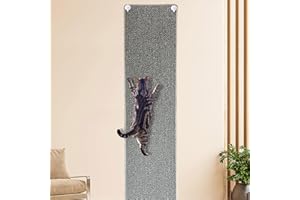 RAINMAE 70.9"x 15.7" Thickened Extra Large Cat Wall Climbing Carpet with 10pcs Fixed Nails, Durable Cat Wall Furniture, Wall Scratcher, Scratching Post, Couch Sofa Protector, Gray