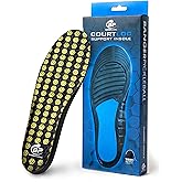 Banger CourtLoc Pickleball Insoles for Men – Low-Profile Arch Support Shoe Inserts, Lateral Stability & Plantar Fasciitis Relief Support – Trim-to-Fit, Moisture-Wicking Court Sport Insole (Men's)
