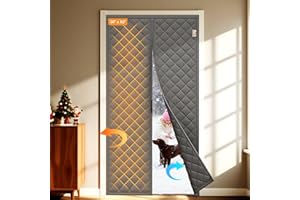 Yotache Magnetic Thermal Insulated Door Curtain Fits Door Size 36 x 82 inch, Door Curtain Size 38" x 84" Weatherproof Oxford 