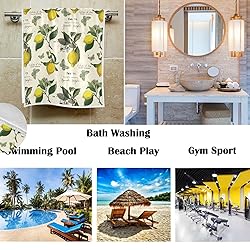Pfrewn Retro Farmhouse Lemon Hand Bath Towels Soft