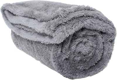 Pet Wiz Soft Fluffy Fleece Blanket Grey 80 x 100cm Medium