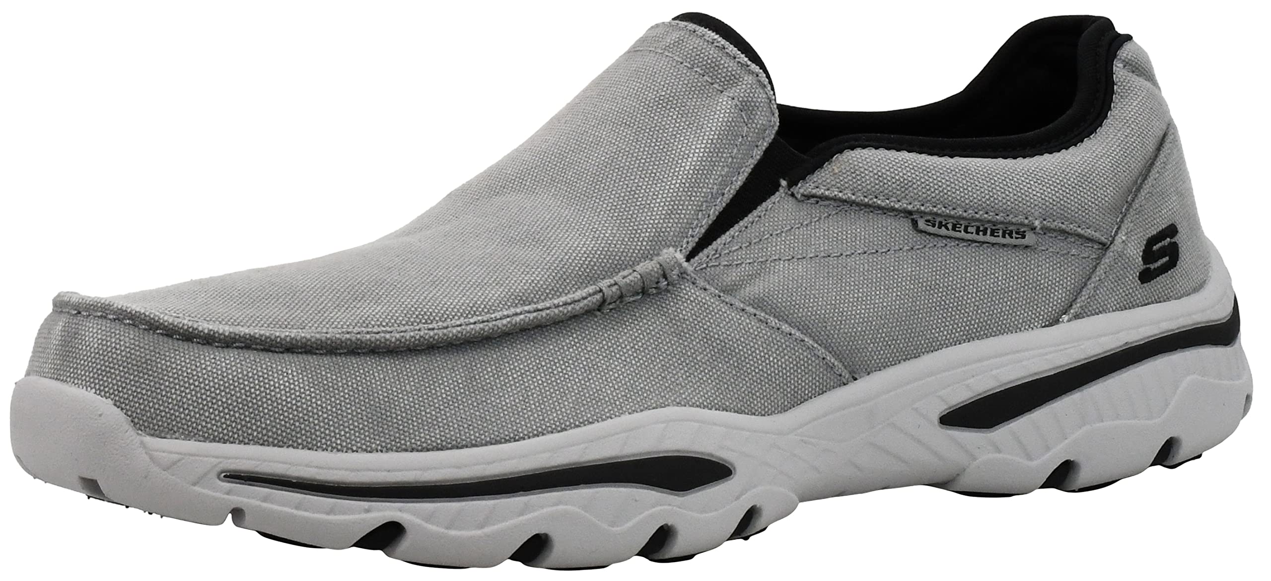 Skechers Men's Creston-Moseco Moccasin, Grey/Black, 11.5 M US Image