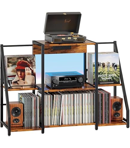 Amazon.com: JunVpic Record Player Stand with Vinyl Storage