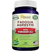 aSquared Nutrition Fadogia Agrestis 600mg and Tongkat Ali 400mg Supplement (180 Capsules) - Fadogia Agrestis Extract & Powder Complex Pills for Men & Women
