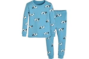 moimoln Sibling Matching 6M-8Y Soft Warm Cotton Modal Character Long-Sleeve Snug-Fit Pajama Sleepwear Daily
