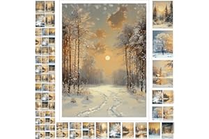 Watersay 20 Pcs Decoupage Paper 8.3"x11.2" Christmas Decoupage Paper Pack Papers Retro for Craft and Scrapbooking(Winter)