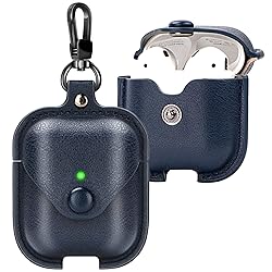 Leather Case for Airpods with Keychain, Premium
