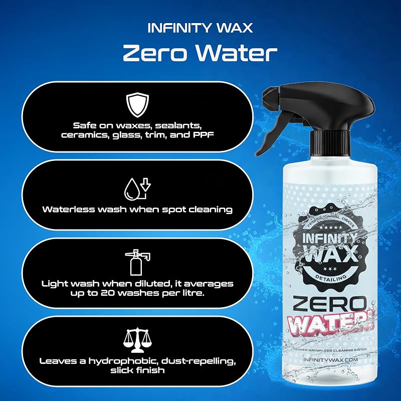 Zero Water 500ml - Spray 3 en 1 sin Agua, Limpieza sin Enjuague, Elimina Manchas de Agua y patinas, Seguro en Todas Las Pinturas y revestimientos, Ideal Donde Hay restricciones de Agua.