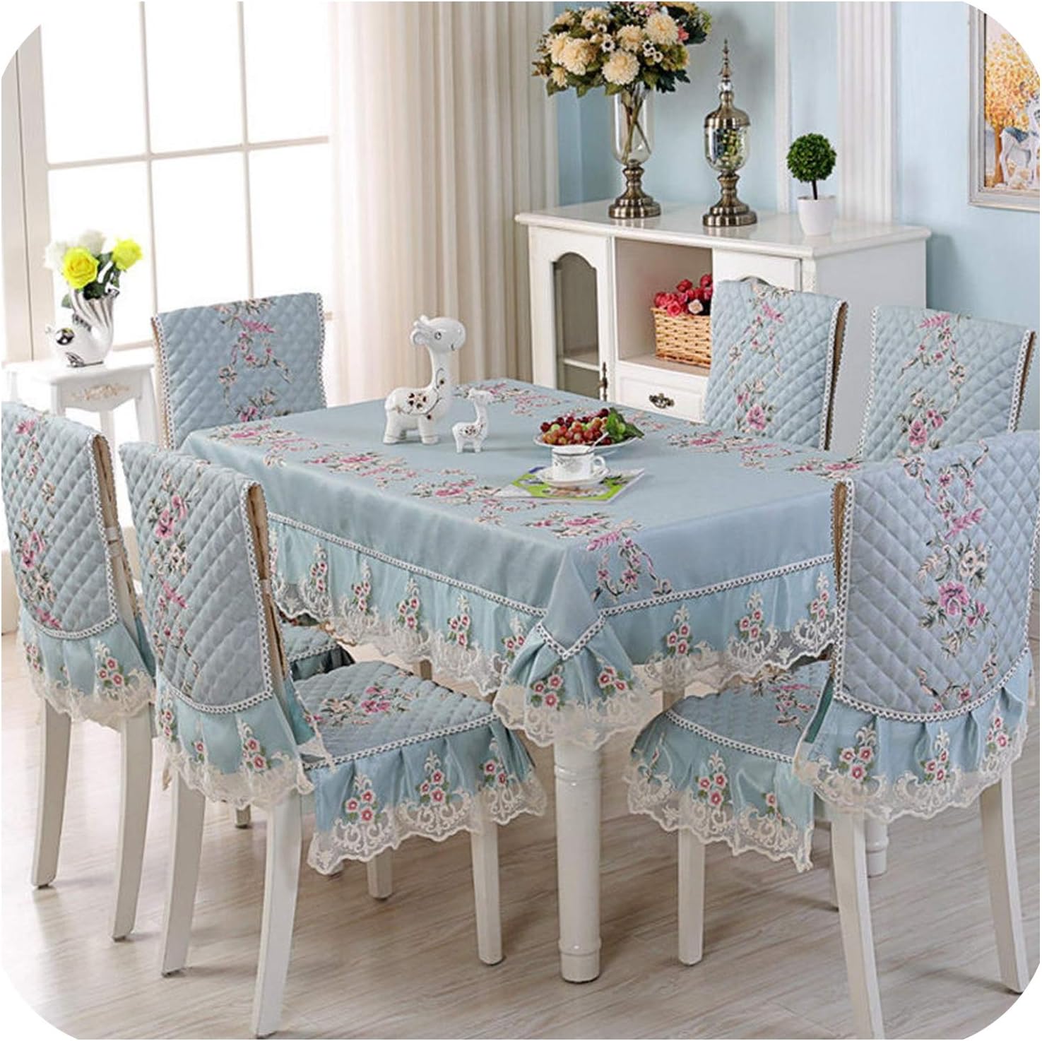 Tablecloth with Chair Covers 130180 cm Table Cloth for Wedding Dining Table Cover Nappe,Huaduoduolanse,About 150X200Cm