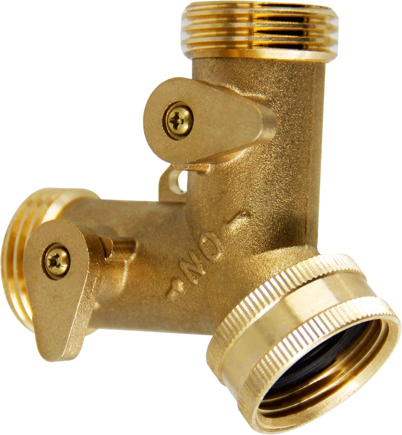 ATDAWN 2 Way Brass Hose Splitter, 3/4" Brass Hose Connectors, Y Connector Garden Hose Adapter : Garden & Outdoor