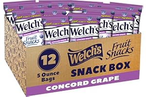 Welch's Fruit Snacks, Concord Grape Snack Box, Gluten Free, 5oz Snack Packs (Pack of 12)