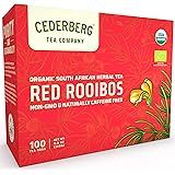 Red Rooibos Tea 100 Teabags USDA Organic - Naturally Caffeine Free - Cederberg Tea Company