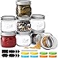 Wide Mouth Mason Jars 12 oz, 8 PACK Glass Canning Jars with Metal Airtight Lids, Leak-Proof Colored Lids, Chalkboard…