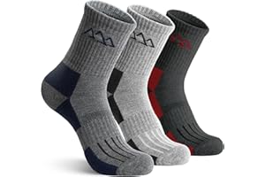 innotree 3 Pack Merino Wool Hiking Socks, Crew Cushioned Thermal Breathable Moisture Wicking Socks for Men & Women