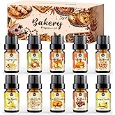 Bakery Essential Oils Set, RAINBOW ABBY Fragrance Oil for Diffusers, Candle Making - Pumpkin Pie, Gingerbread, Chocolate, Golden Waffle, Hazelnut Aromatherapy Scented Oils (5ml)